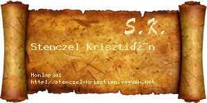 Stenczel Krisztián névjegykártya
